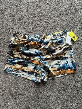 all in motion Men's Blue, Black & Orange Abstract Athletic Shorts